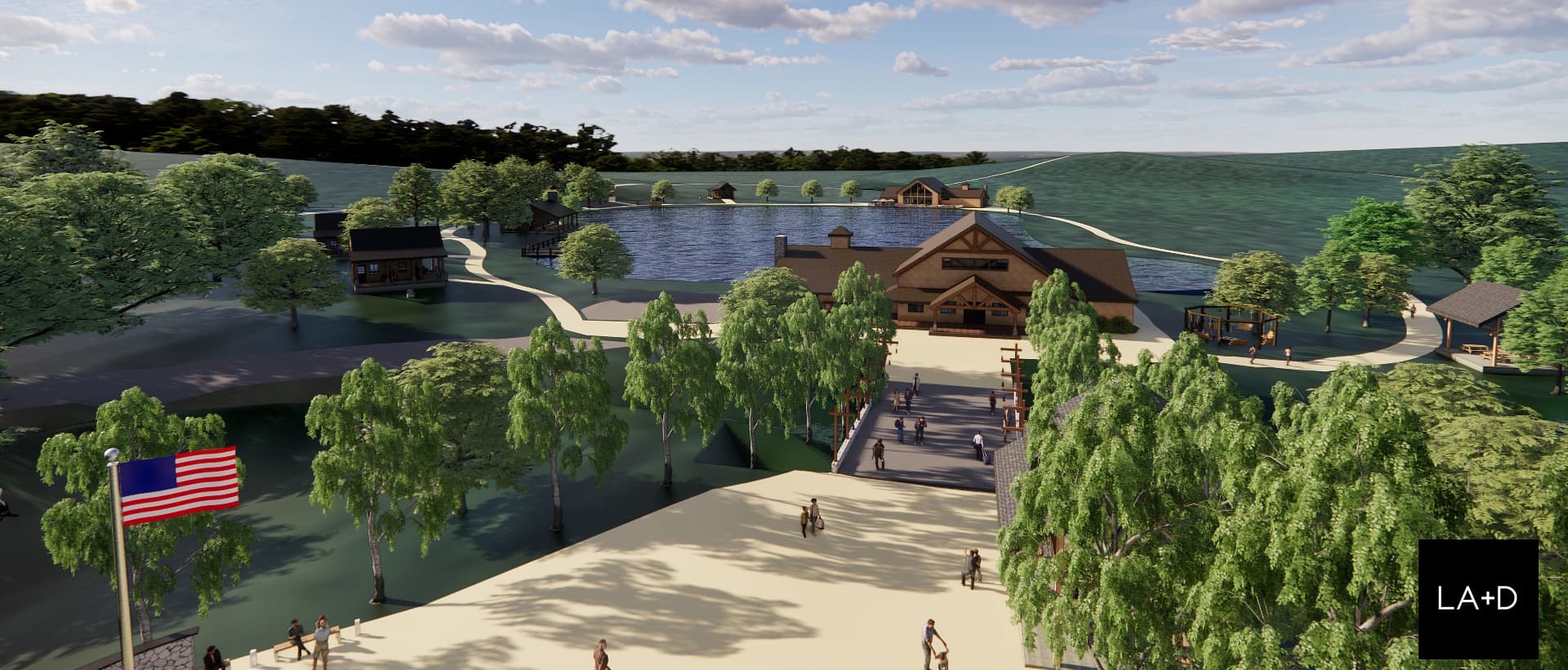 Aerial rendering of the finished sanctuary