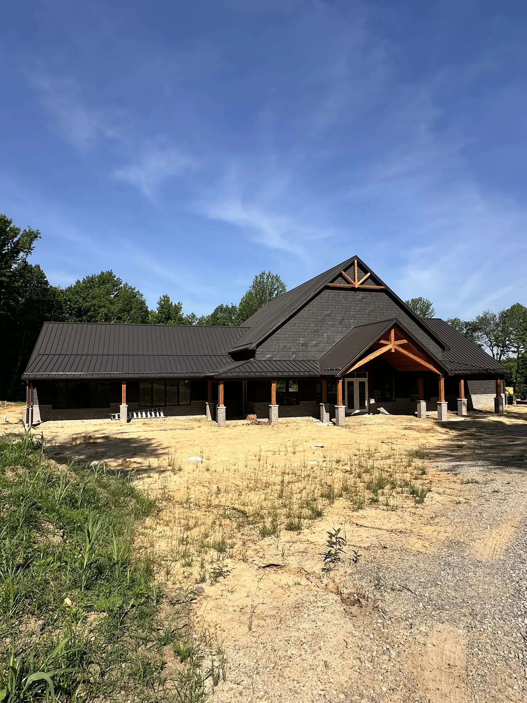 The lodge, already standing on the grounds